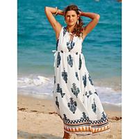 Boho Printed Drawstring Maxi Dress Lightinthebox