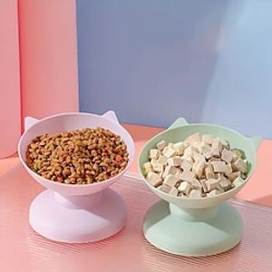 Raised Cat Food Bowls Anti Spill Tilted Cat Food Bowls Plastic Cat Food Bowl Lightinthebox