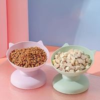 Raised Cat Food Bowls Anti Spill Tilted Cat Food Bowls Plastic Cat Food Bowl Lightinthebox - thumbnail