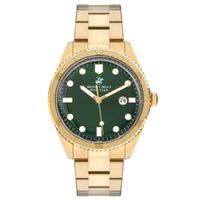 Beverly Hills Polo Club Men's Analog Display Watch & Metal Strap, Gold - BP3407X.170