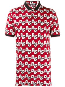 Dolce & Gabbana logo print polo shirt - Red