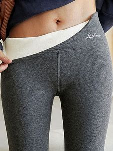 Casual Solid Color Embroidered Fleece Leggings