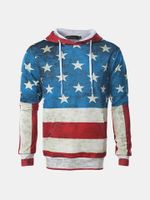 Mens Hoodies Flag Printing Fashion Casual Sport Hooded Tops