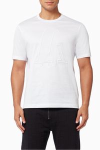 EA Macro Logo T-shirt in Cotton Jersey