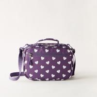 JWORLD Heart Print Lunch Bag with Detachable Strap and Zip Closure