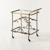 Leaf Accented Kitchen Trolly - 64x44x80 cms