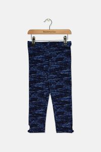 Kids Girls Textured Leggings  Blue