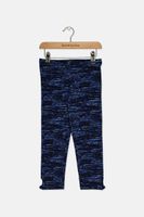 Kids Girls Textured Leggings  Blue - thumbnail