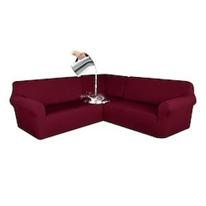 Waterproof Corner Sectional Couch Covers L Shape Sofa Cover Stretch Jacquard Soft Thick U Shaped Slipcovers Set Living Room Universal Non Slip Pet Dog Furniture Protector miniinthebox