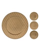 Homesmiths Christmas Plate Matt 33cm Gold Assorted 1 Piece