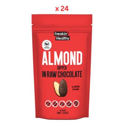 Freakin Healthy Roasted Almond Dipped in Raw Chocolate 24X100G
