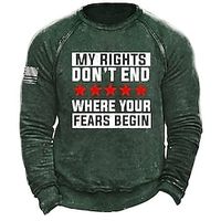 Men's Sweatshirt Pullover Army Green Crew Neck Graphic Letter Print Casual Daily Sports 3D Print Basic Streetwear Big and Tall Spring  Summer Clothing Apparel Hoodies Sweatshirts  Long Sleeve Lightinthebox - thumbnail