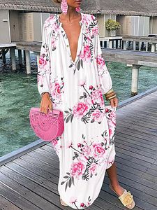 Fall Print Long Sleeve Shirt Dress