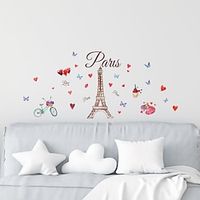 Valentine's Day Love Bicycle Tower Living Room Window Can Be Removed Scene Layout Decorative Wall Stickers. miniinthebox