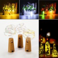 Battery Powered 20 LEDs Cork Shaped LED Sliver Wire Starry String Light Wine Bottle Lamp Xmas Party