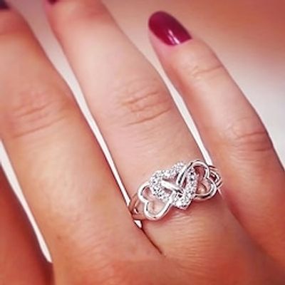 Ring Wedding Vintage Style White Pink Red Copper Heart Joy Elegant Vintage Fashion Lightinthebox