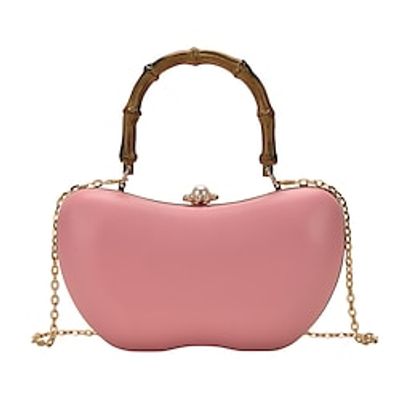 Women's Evening Bag Shoulder Bag PVC Plastic Buttons Chain Solid Color Daily Outdoor Green Blue White Black Lightinthebox