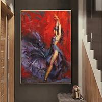 Handmade Oil Painting Canvas Wall Art Decoration Figure Femininity Dancer Abstract for Home Decor Rolled Frameless Unstretched Painting Lightinthebox