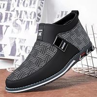 Men's Boots Dress Shoes Dress Loafers Walking Business Casual Chinoiserie Daily Party  Evening Leather Faux Leather Warm Mid-Calf Boots Loafer BlackGray Black Blue Fall Winter Lightinthebox - thumbnail