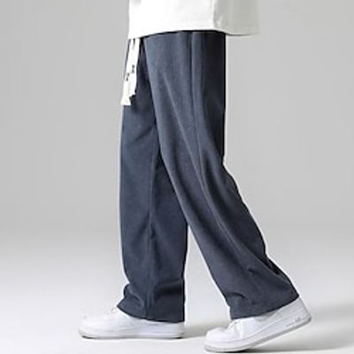 Men's Sweatpants Corduroy Pants Straight Leg Sweatpants Pocket Drawstring Elastic Waist Plain Comfort Breathable Outdoor Daily Going out Fashion Casual Black Khaki Lightinthebox Men's Sweatpants Corduroy Pants Straight Leg Sweatpants Pocket Drawstring Elastic Waist Plain Comfort Breathable Outdoor Daily Going out Fashion Casual Black Khaki Lightinthebox