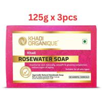 Khadi Organique Rosewater Soap 125G (Pack Of 3)