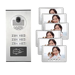7 Inch Color Video Intercom Door Phone System RFID Metal IR Camera Doorbell For Multi Apartments Family Lightinthebox