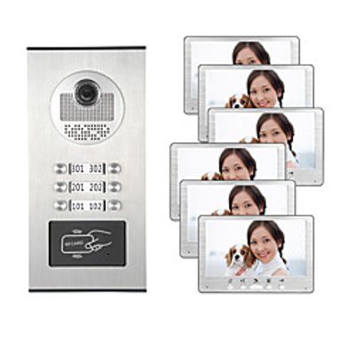 7 Inch Color Video Intercom Door Phone System RFID Metal IR Camera Doorbell For Multi Apartments Family Lightinthebox