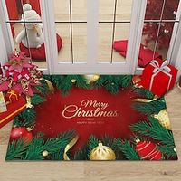 Christmas Door Mat Non-Slip Oil Proof Rug Indoor Outdoor Mat Bedroom Decor Bathroom Mat Entrance Rug Snowman Bell Snowflake miniinthebox - thumbnail