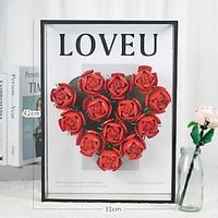Puzzle Valentine's Day Gift Building Block Black Rose Multi Style Flower Word Small Particles Assembled Bouquet Lightinthebox - thumbnail