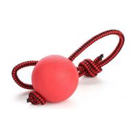 Nutrapet Rubz! Dog Toy Rubber Ball with Rope Large (Includes 1) - thumbnail