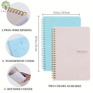 Trees Spiral A5 daily and weekly laptop notebook agenda office stationery school supplies 8.3  5.5 inches 52 Pages miniinthebox