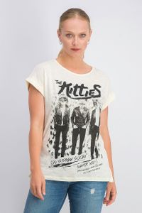 Womens Cuffed Sleeve Top  Cream