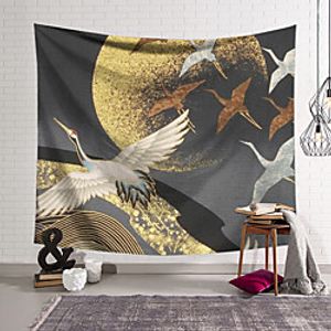 Wall Tapestry Art Decor Blanket Curtain Hanging Home Bedroom Living Room Decoration Polyester Red-crowned Crane miniinthebox