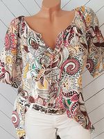 Tie Collar Print Short Sleeve T-shirt - thumbnail