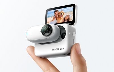 Insta360 GO 3 Action Camera, F2.2 Aperture, 11.24 Focal Length, 64GB Storage, 100-3200 ISO Range, 6-Axis Gyroscope, 80Mbps Bitrate, H.264 Video Coding, Bluetooth 5.0 Connectivity, White