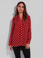 Polka Dot Irregular Women Blouses