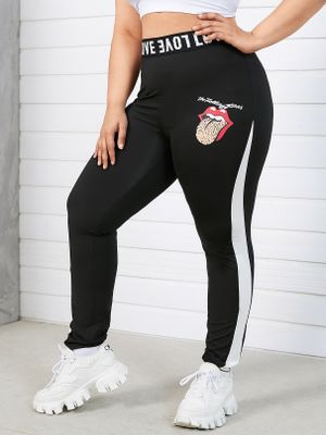 YOINS Plus Size Letter Graphic Leggings YOINS Plus Size Letter Graphic Leggings
