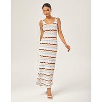 Wave Stripe Hollow-Out Suspender Dress