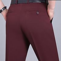 Men's Dress Pants Trousers Casual Pants Pocket Solid Color Comfort Breathable Business Casual Daily Retro Vintage Formal BlackGrey Smoky gray Stretchy Lightinthebox - thumbnail