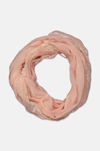 Womens Embroidered Infinity Loop Scarf  Blush