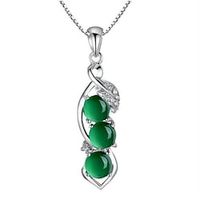 May polly Fashion trend natural green chalcedony string bean Pendant Necklace Lightinthebox - thumbnail