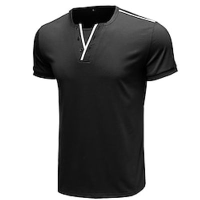 Men's T shirt Tee Henley Shirt Tee Tee Top Color Block Henley Street Vacation Short Sleeve Patchwork Clothing Apparel Fashion Designer Basic Lightinthebox