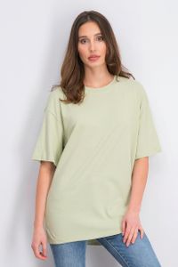 Womens Organic Cotton Rich Oversized T-Shirt  Pale Green