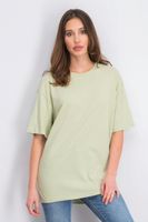 Womens Organic Cotton Rich Oversized T-Shirt  Pale Green - thumbnail