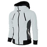 Men's Hoodie Zip Up Hoodie Solid Colored Casual Hoodies Sweatshirts  Dark Gray Beige Gray miniinthebox - thumbnail