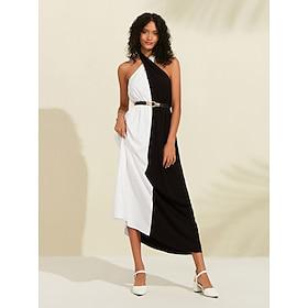 Solid Halter Neck Elegant Maxi Dress