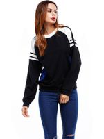 Stripe Patchwork Women Sweatshirts