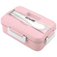 Eazy Kids Wheat Straw Leakproof Eco Bento Lunch Box - Pink - 1000ml