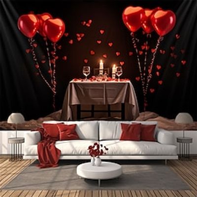 Valentine's Day Date Night Hanging Tapestry Wall Art Large Tapestry Mural Decor Photograph Backdrop Blanket Curtain Home Bedroom Living Room Decoration Lightinthebox