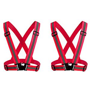 reflective vest 2 pack safety gear with high visibility adjustable straps for running, jogging, cycling, hiking, walking, multicolor optional (red) miniinthebox